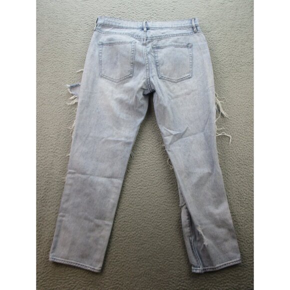 PACSUN 90's Boyfriend Jeans Women 27 Blue Straight Distressed Ripped Light Wash - Picture 11 of 11